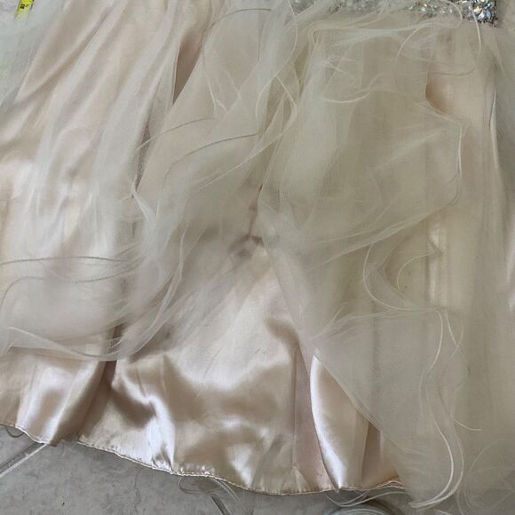 DANCING QUEEN Sequined Rhinestones short cocktail party Prom Dress XXL Ivory - Picture 10 of 10